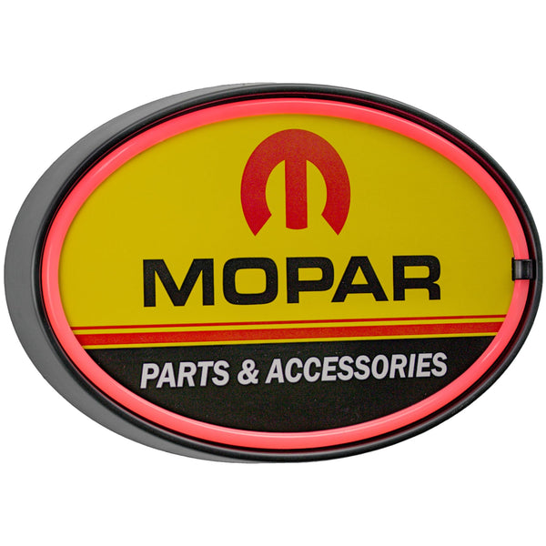 Mopar Parts & Accessories Oval LED Neon-Style Wall Sign – Red/Yellow – USB or Battery