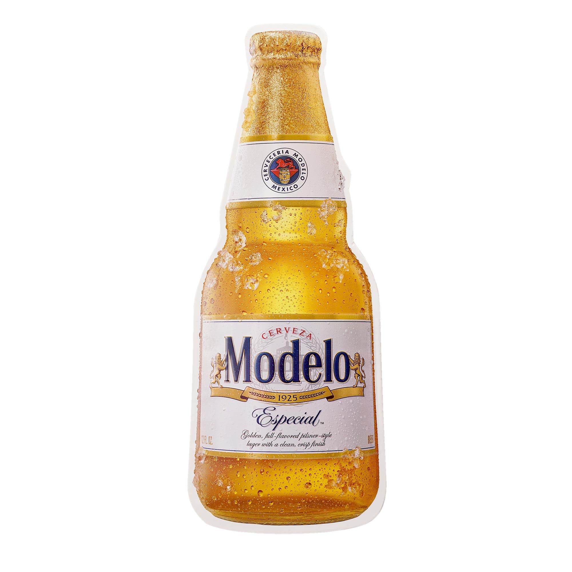 Modelo Cerveza Especial Beer Bottle Embossed Shaped Metal Sign