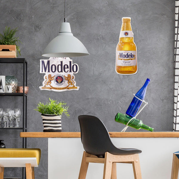 Modelo Cerveza Especial Beer Bottle Embossed Shaped Metal Sign