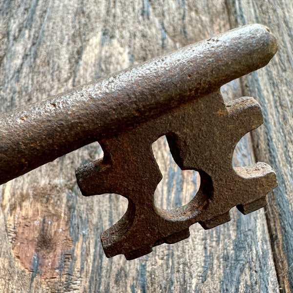 Crown Cast Iron Keys Set of Two 5" Keys With Antique Finish & Ornate Detailing