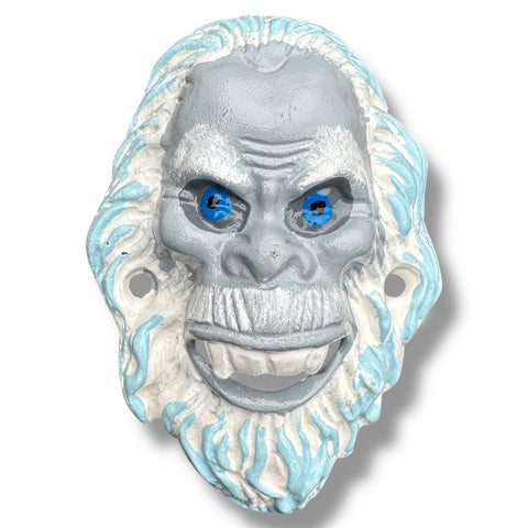 Yeti Abominable Snowman Face Vintage Style Cast Iron Wall Bottle Opener