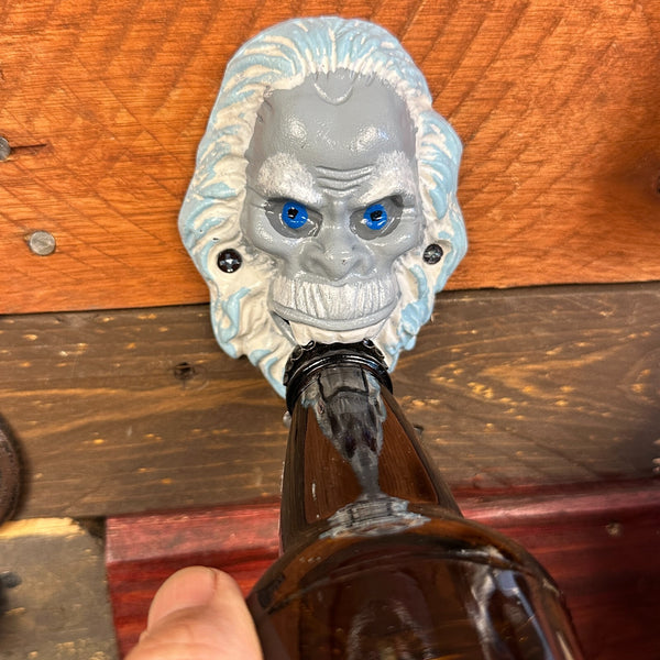 Yeti Abominable Snowman Face Vintage Style Cast Iron Wall Bottle Opener
