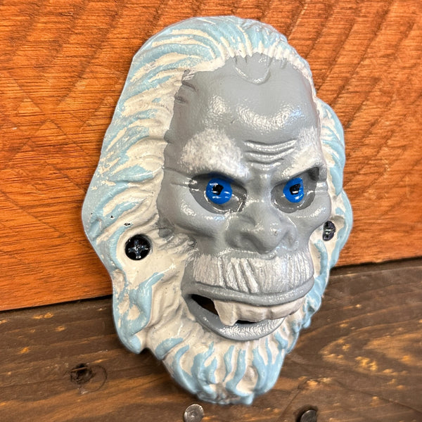 Yeti Abominable Snowman Face Vintage Style Cast Iron Wall Bottle Opener