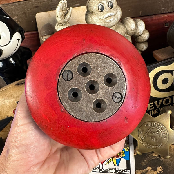 USA Patriotic Hat Coin Bank Cast Aluminum 4" Vintage Style Red White Blue