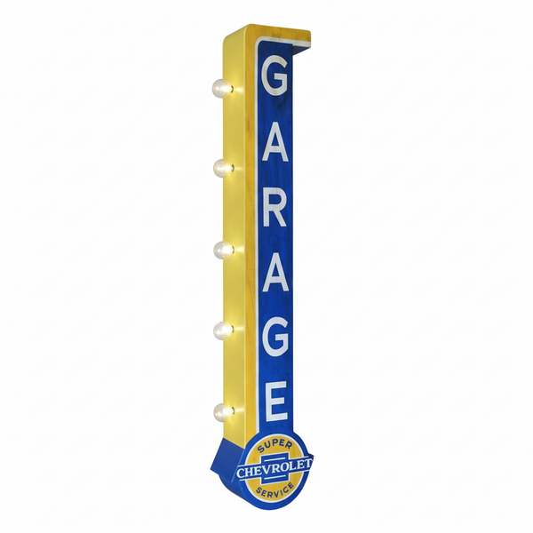Chevrolet Garage 40" LED Sign Double-Sided Vintage Wall Decor Man Cave Bar Light