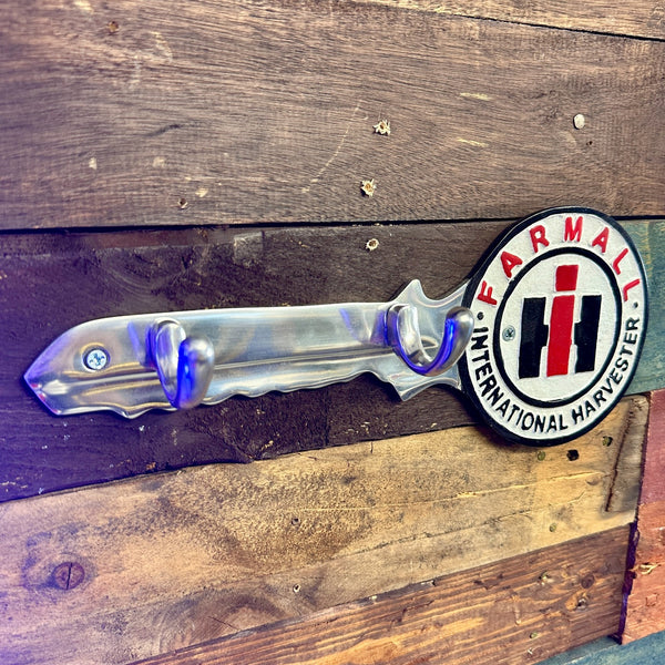 Farmall Licensed Aluminum Key-Shaped Hat & Coat Hook Wall Plaque – 11"x4.5"