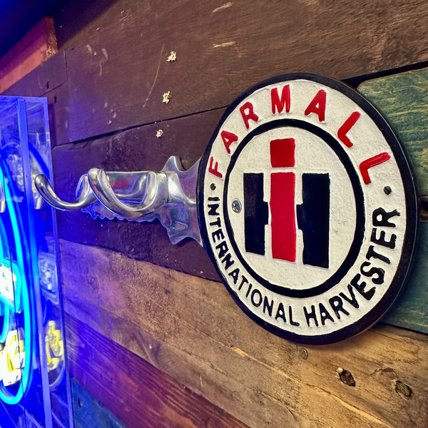 Farmall Licensed Aluminum Key-Shaped Hat & Coat Hook Wall Plaque – 11"x4.5"