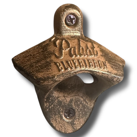 Official Pabst Blue Ribbon Cast-Metal Wall Bottle Opener – Distressed/Antique Finish Bar & Man Cave Decor (2.8" x 3")