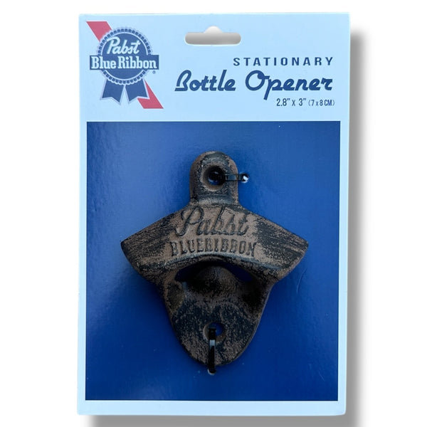 Official Pabst Blue Ribbon Cast-Metal Wall Bottle Opener – Distressed/Antique Finish Bar & Man Cave Decor (2.8" x 3")