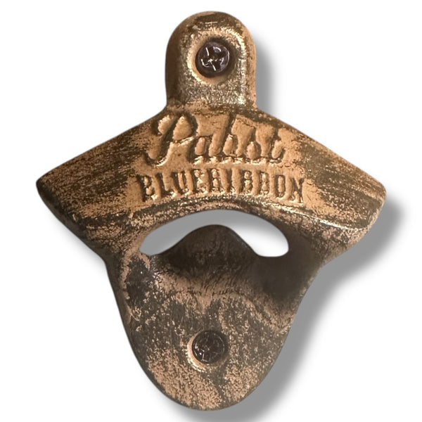 Official Pabst Blue Ribbon Cast-Metal Wall Bottle Opener – Distressed/Antique Finish Bar & Man Cave Decor (2.8" x 3")