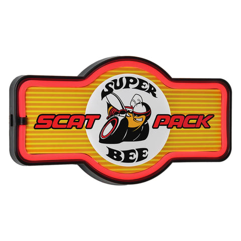 Dodge Super Bee LED Neon Light Sign — Vintage-Inspired Wall Decor for Garage, Man Cave, or Home Bar