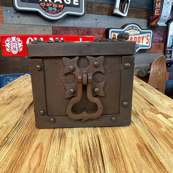 Colt Cast Iron Strong Box Antique Finish Brass Tag Vintage Western Decor