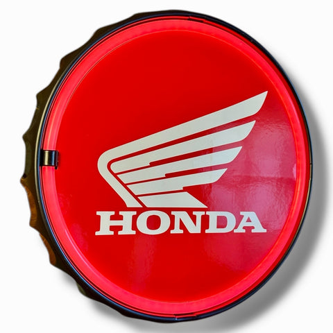 Honda Wing 12" LED Neon Light Up Sign Man Cave Garage Decor Battery/USB Power