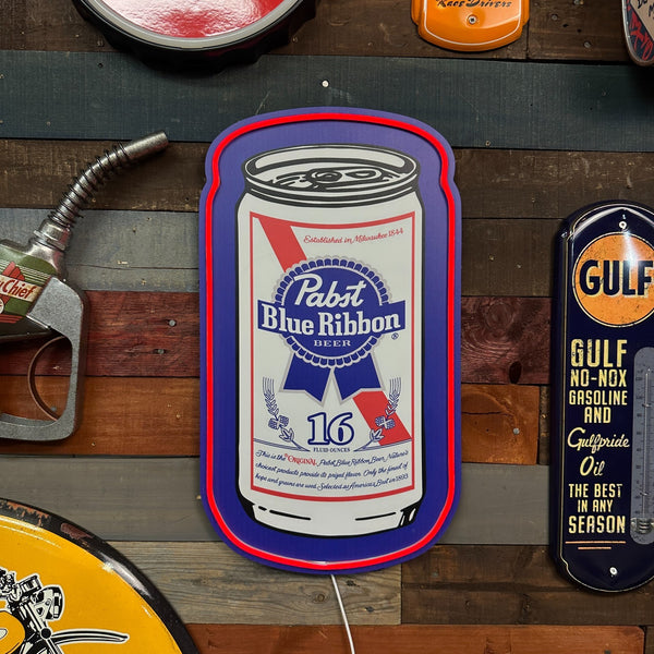 Pabst Blue Ribbon Beer Can LED Neon-Style Wall Sign – Officially Licensed