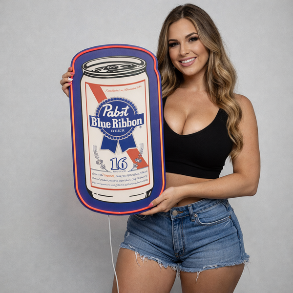 Pabst Blue Ribbon Beer Can LED Neon-Style Wall Sign – Officially Licensed