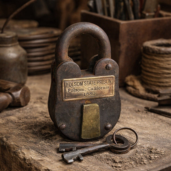 Folsom State Prison 1880 Cast Iron Prison Lock With Keys Antique Reproduction