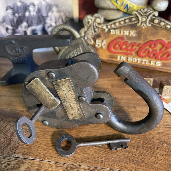 Folsom State Prison 1880 Cast Iron Prison Lock With Keys Antique Reproduction