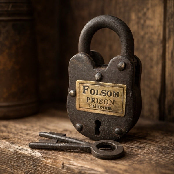 Folsom Prison California Cast Iron Gate Lock With 2 Keys Antique Style Decor