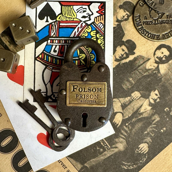 Folsom Prison California Cast Iron Gate Lock With 2 Keys Antique Style Decor