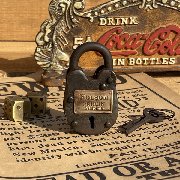Folsom Prison California Cast Iron Gate Lock With 2 Keys Antique Style Decor