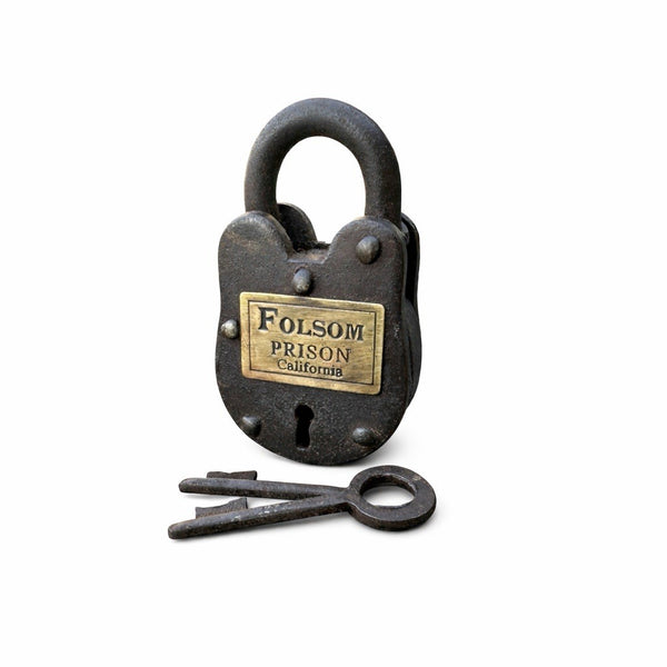 Folsom Prison California Cast Iron Gate Lock With 2 Keys Antique Style Decor