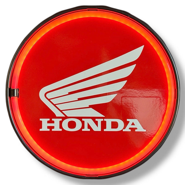 Honda Wing 12" LED Neon Light Up Sign Man Cave Garage Decor Battery/USB Power