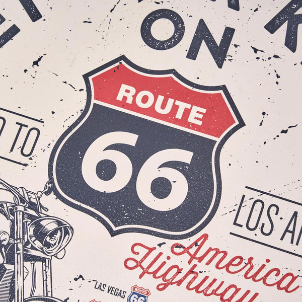 Route 66 “Get Your Kicks” Vintage Round Wall Plaque – 20 Inch Americana Garage & Bar Decor