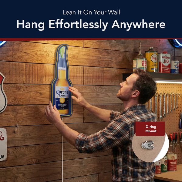 Corona Extra LED Bottle Wall Sign – Classic Cerveza Neon-Style Bar Decor