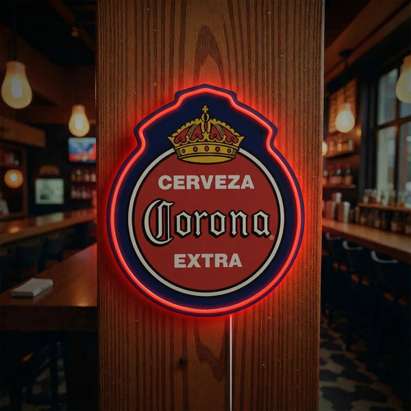 Corona Extra Cerveza LED Wall Plaque Vintage Inspired Bar & Man Cave Decor