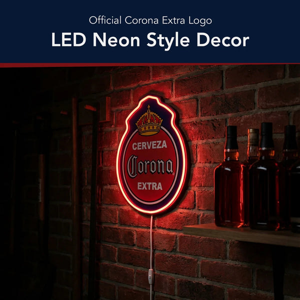Corona Extra Cerveza LED Wall Plaque Vintage Inspired Bar & Man Cave Decor