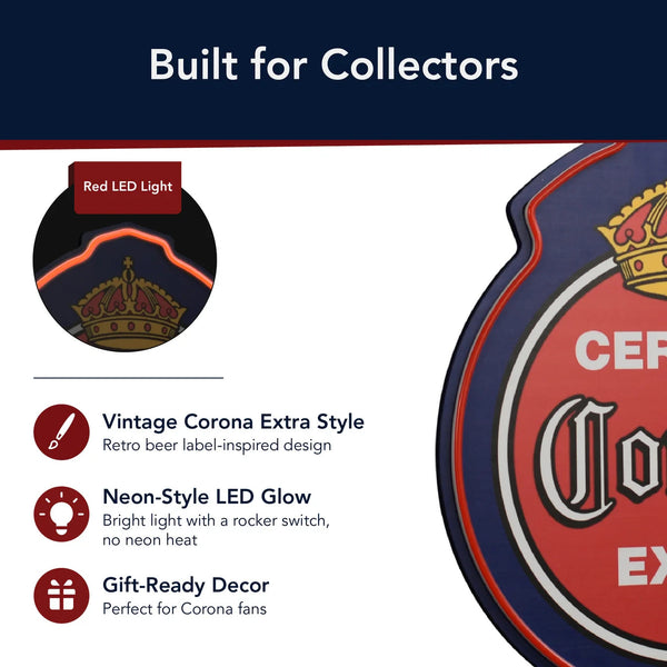 Corona Extra Cerveza LED Wall Plaque Vintage Inspired Bar & Man Cave Decor