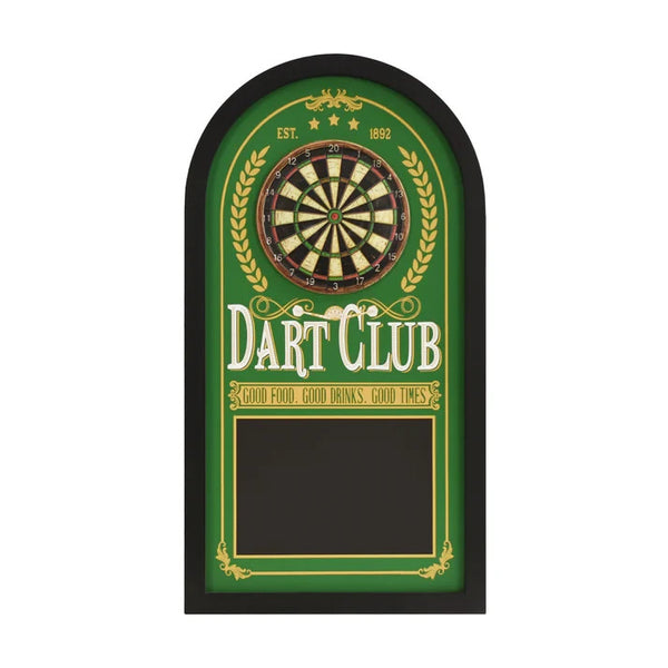 Dart Club Chalkboard Wall Decor – Vintage Style Pub Bar Sign – 26” x 14” - Darts Game Room, Home Bar, and Man Cave Wall Decor