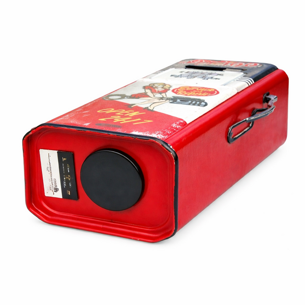 Garage Metal Coin Bank Service and Repair Open 24/7 Pin-Up Vintage Style Gas Pump