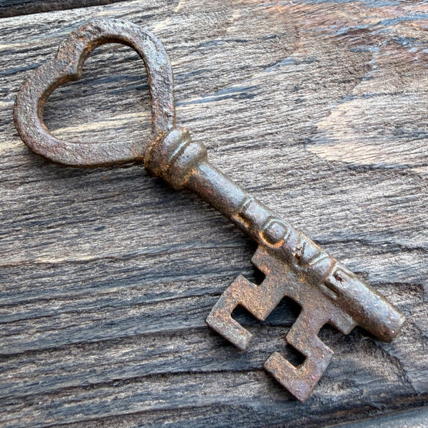 Vintage Style Skeleton Keys Set of 6 Iron Antique Style With Words Stamped On Each: Happiness, Life, Luck, Love, Joy, Friendship, Hope, Dreams, Grace, Peace, Soul, Success, Wish