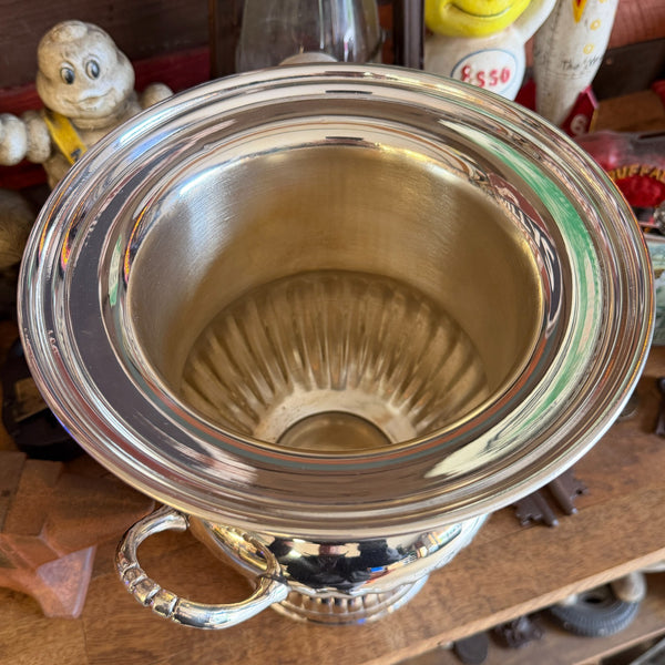 Tombstone Bordello Saloon Ice Bucket – Vintage-Inspired Chrome Ice Bucket with Brass Tag, 10"