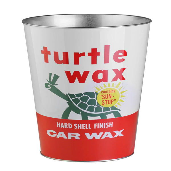 Turtle Wax Metal Waste Basket, 2.25 Gallon Garage Trash Can, Officially Licensed Man Cave Decor