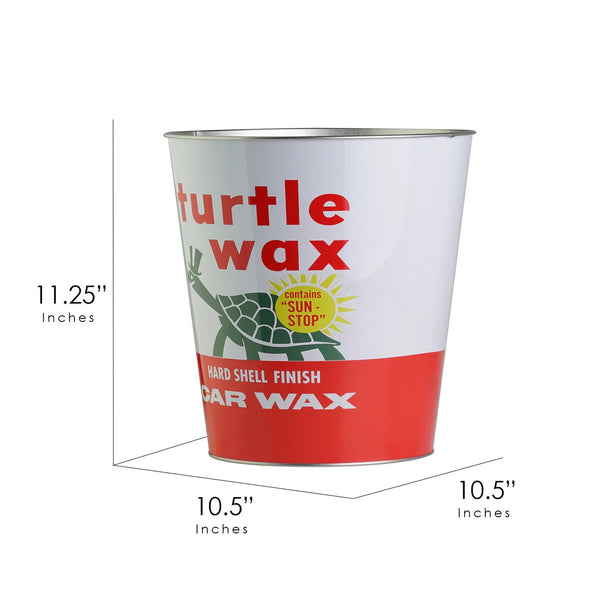 Turtle Wax Metal Waste Basket, 2.25 Gallon Garage Trash Can, Officially Licensed Man Cave Decor
