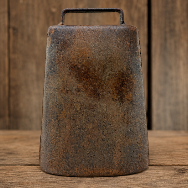 Rustic Cowbell With Brass Steer Head Western Farmhouse Decor Antique Finish