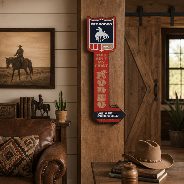 PRORODEO Arrow Metal 25" Wall Sign, This Ain’t My First Rodeo Western Home Decor