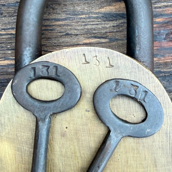 Pirate Padlock, Solid Brass Skull Lock With Two Keys, Antique Finish