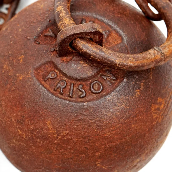 Yuma Prison Iron Ball And Chain Leg Cuffs Antiqued Western Decor