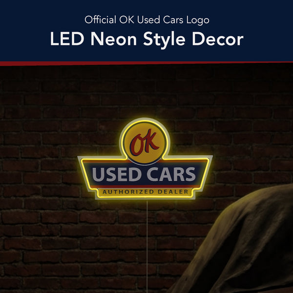 OK Used Cars Neon Style LED Sign for Garage & Man Cave Wall Decor