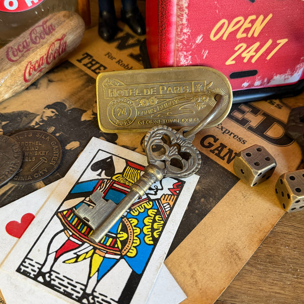 Hotel De Paris Brothel Room Brass Tag & Iron Key