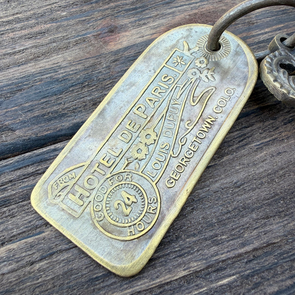 Hotel De Paris Brothel Room Brass Tag & Iron Key