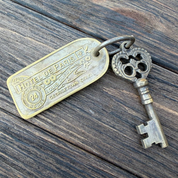 Hotel De Paris Brothel Room Brass Tag & Iron Key