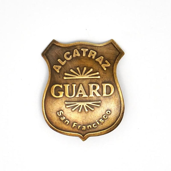 Alcatraz San Francisco Solid Brass Guard Badge