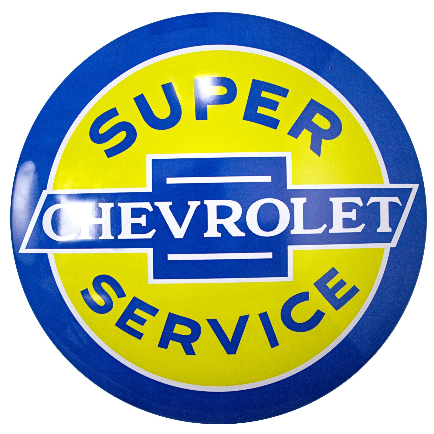 Chevrolet Super Service Dome Shaped Metal Sign