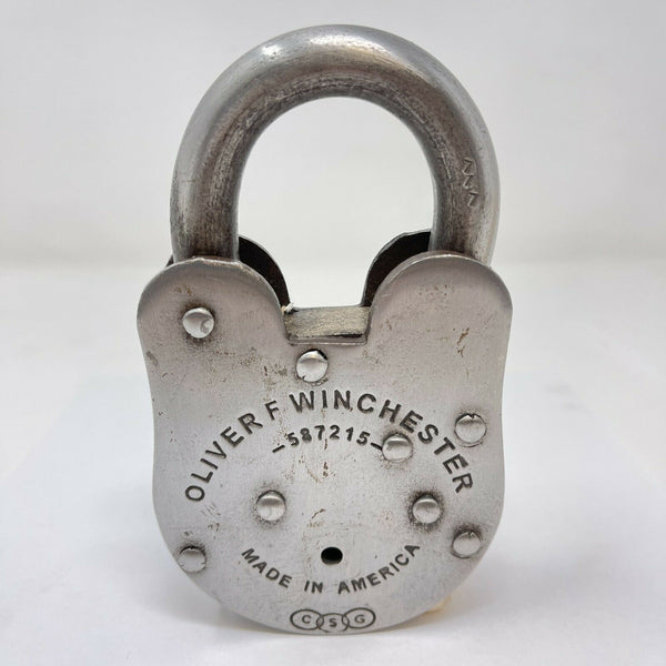 Winchester Silver Repeating Arms Cast Iron Lock With Keys
