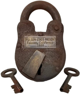 Folsom State Prison 1880 Cast Iron Working Lock With Keys