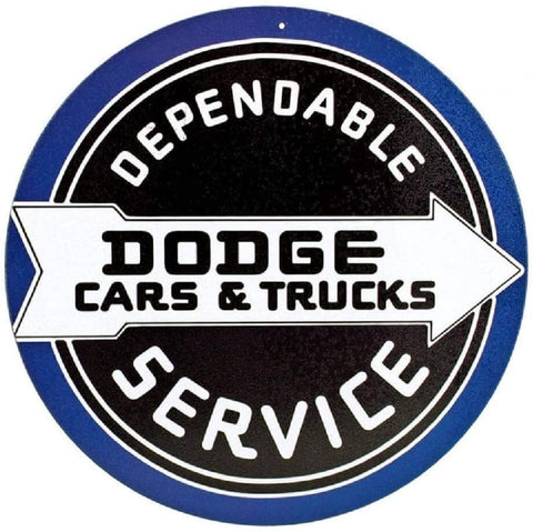 Dodge Cars & Trucks Dependable Service Tin Metal Sign